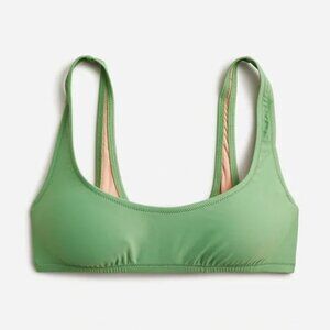 NWT J. Crew Heritage Scoop Neck Bikini Top Rustic Willow Green XS